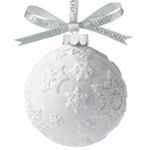 Wedgwood White Snowflake Ball Porcelain Christmas Ornament