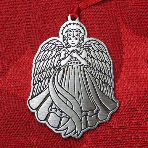 2015 Woodbury Angel Pewter Christmas Ornament Silver Superstore