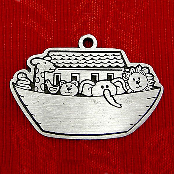 2015 Woodbury Noah's Ark Pewter Christmas Ornament Silver Superstore