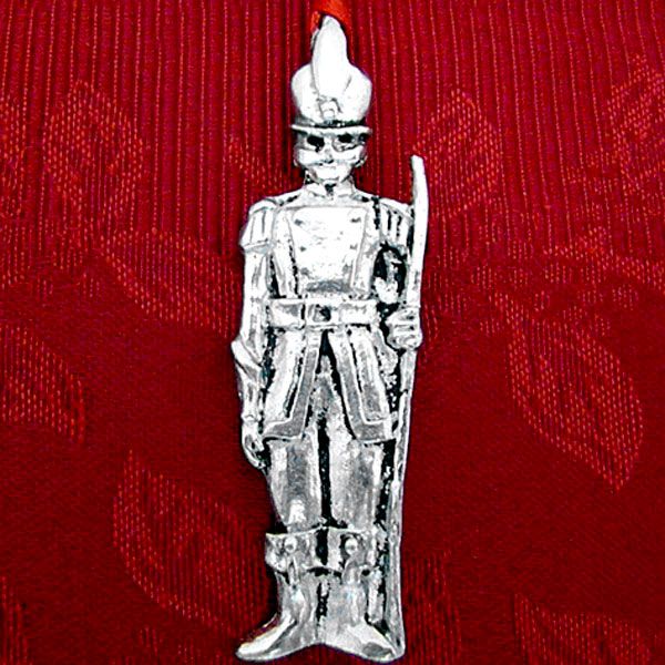 2015 Woodbury Sculptured Toy Soldier Pewter Ornament Silver Superstore