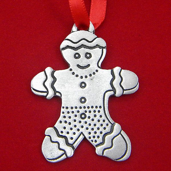2015 Woodbury Gingerbread Man Pewter Ornament Silver Superstore