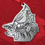Woodbury Pewter Cardinal Christmas Ornament
