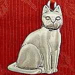 Woodbury Pewter Sculptured Cat Christmas Ornament