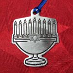 Woodbury Pewter Menorah Holiday Ornament