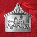Woodbury Pewter Nativity Christmas Ornament