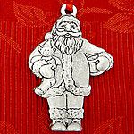 Woodbury Pewter Sculptured Santa Christmas Ornament