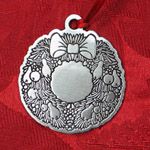 Woodbury Pewter Wreath Christmas Ornament