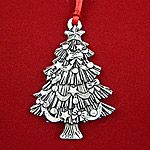 Woodbury Pewter Sculptured Tree Christmas Ornament