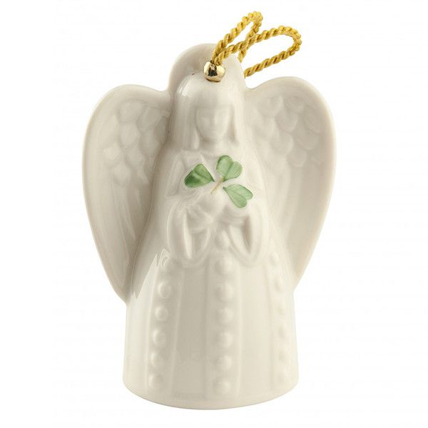 angel with shamrock christmas ornament by belleek angel with shamrock christmas ornament by belleek