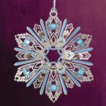 ChemArt Jeweled Snowflake Brass Christmas Ornament