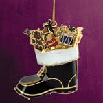 ChemArt Santa's Boot Brass Christmas Ornament