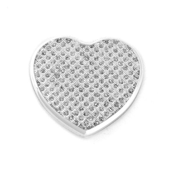 Elegance Silver Heart Shaped Purse Mirror