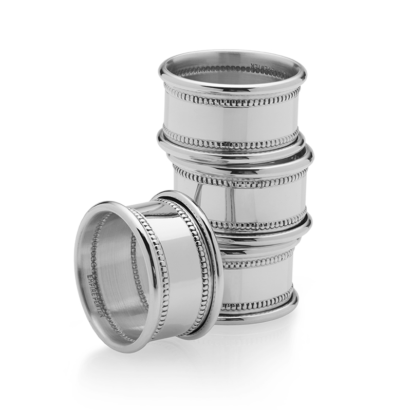 Pewter Napkin Rings Beaded