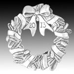 2013 Hannd and Hammer Annual Wreath Sterling Silver Christmas Ornament