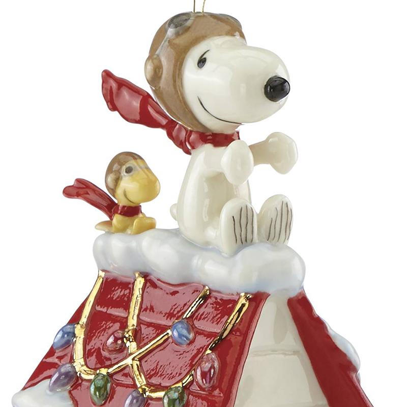Peanut's Snoopy Ornament Snoopy the Flying Ace Lenox Christmas
