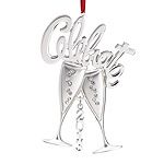 2013 Lenox Celebrate Flutes Silver Christmas Ornament
