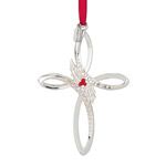 2013 Lenox Gemmed Cross Silver Christmas Ornament