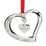 2013 Lenox Our First Christmas Forevermore Silver Ornament