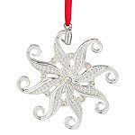 2013 Lenox Snow Majesty Snowflake Silver Christmas Ornament