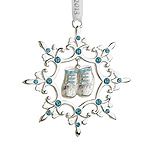 2013 Lunt Baby's First Christmas Blue Silver Plate Ornament