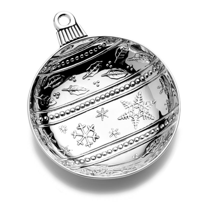 Mikasa Candy Dish Ornament Silverplate Christmas Ornament