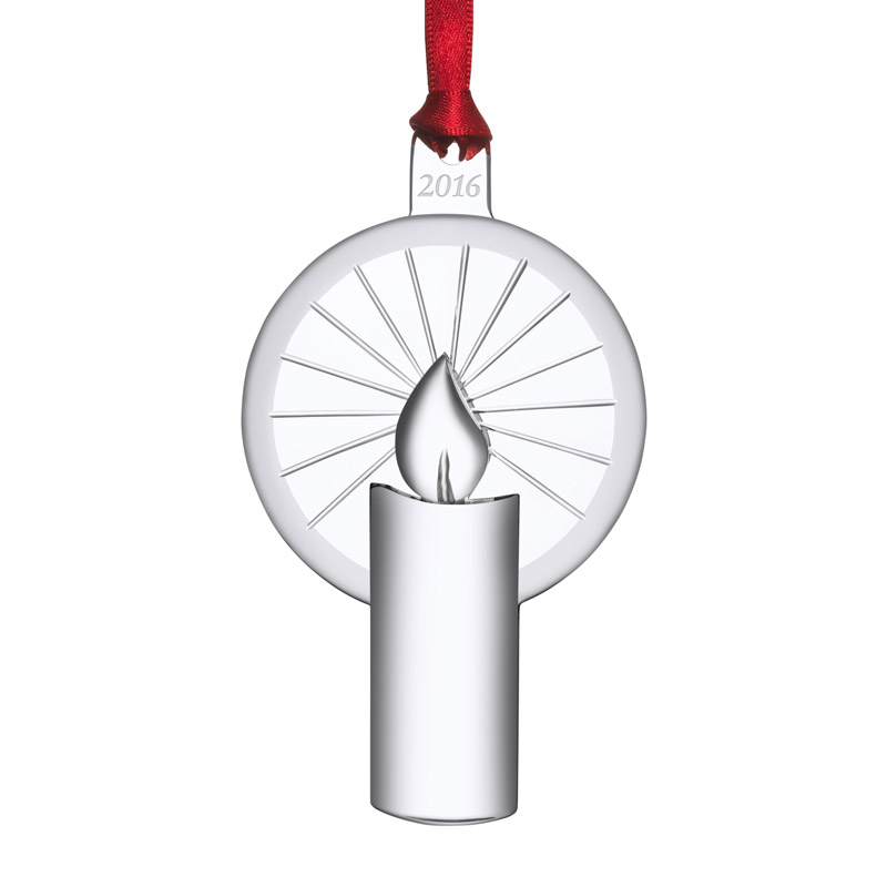 orrefors candle crystal ornament 2016 annual silver orrefors candle crystal ornament 2016 annual silver