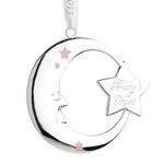 2013 Baby's First Pink Moon Silver Ornament