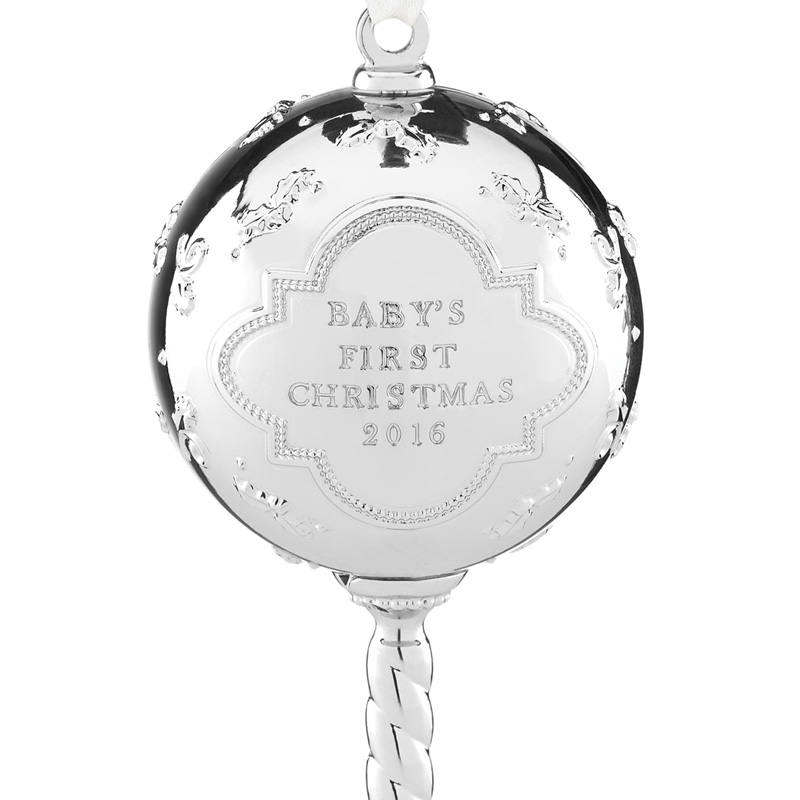 2016 Baby's First Christmas, Rattle Reed and Barton Christmas Ornament