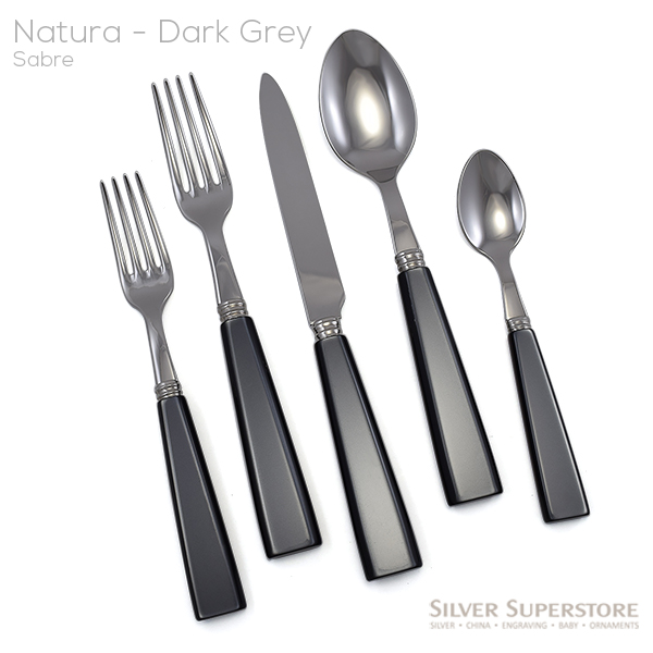 Sabre Natura Dark Grey Stainless Steel Flatware, Silverware