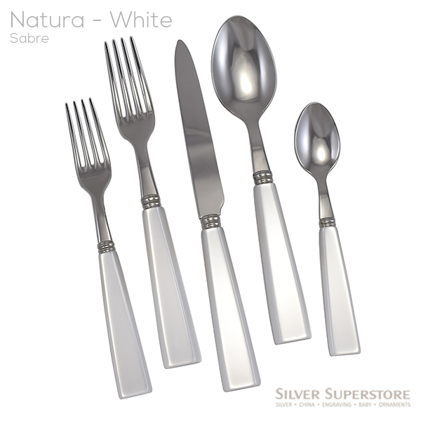Sabre Natura White Stainless Steel Flatware, Silverware