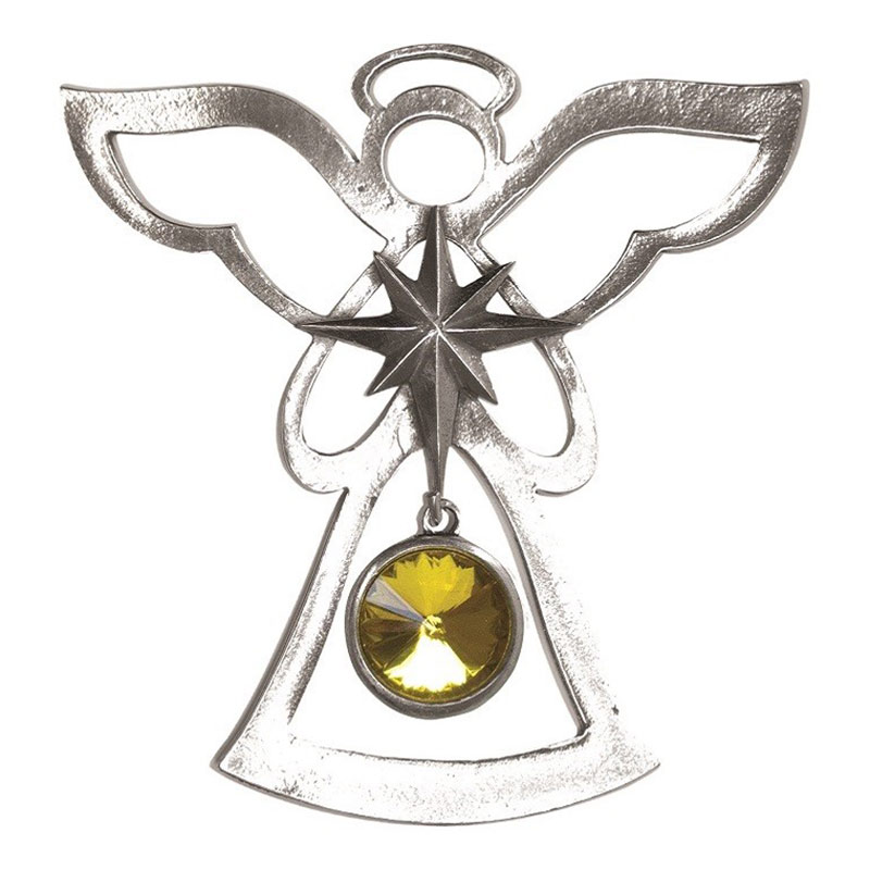 salisbury november birthstone angel ornament topaz pewter christmas tree