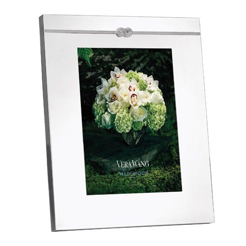 Vera Wang silver plated picture frame featuring Infinity design along the top.