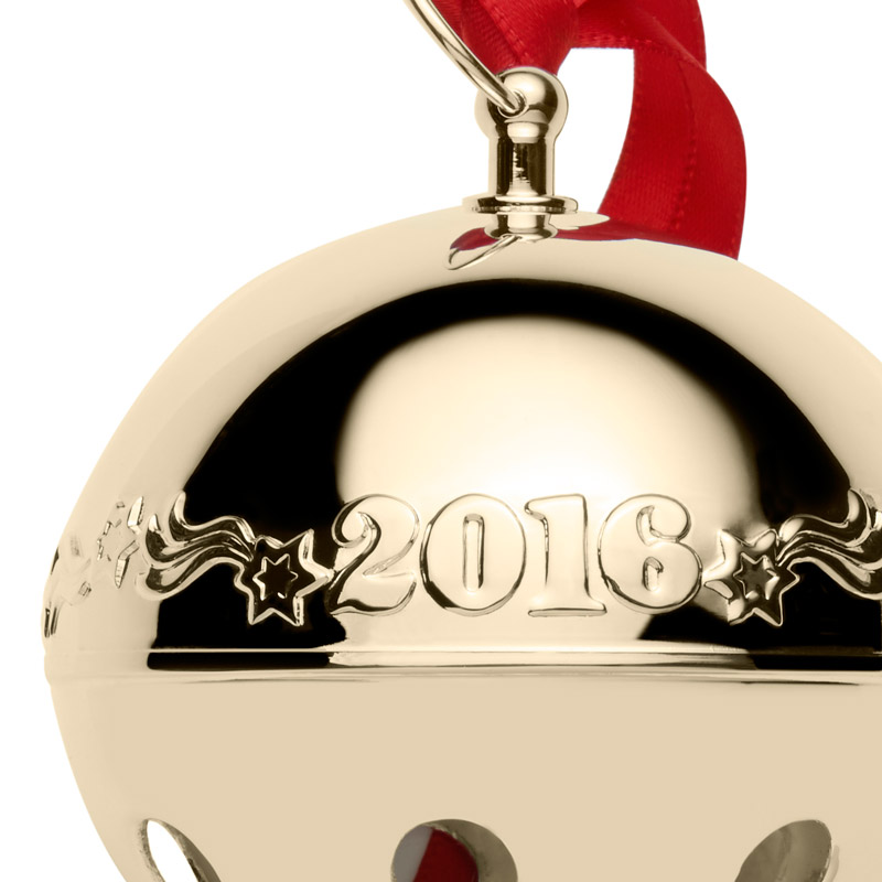 Wallace Gold Sleigh Bell Ornament 2016 Wallace Christmas Ornament