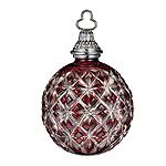 2013 Waterford Cased Ball Ruby Crystal Christmas Ornament