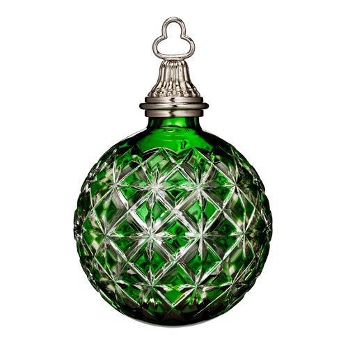 waterford cased ball emerald crystal ornament silver waterford cased ball emerald crystal ornament silver