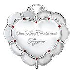 2013 Waterford Our First Christmas Together Silver Ornament