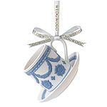Wedgwood Iconic Teacup and Saucer Porcelain Christmas Ornament