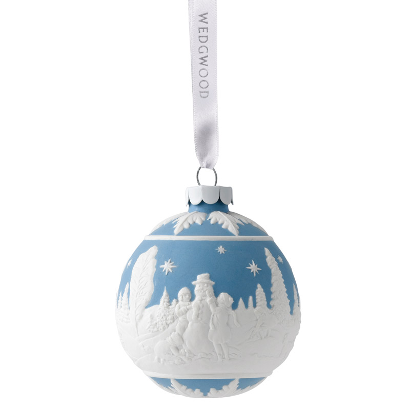 wedgwood building a snowman ball christmas ornament noritake christmas ball china