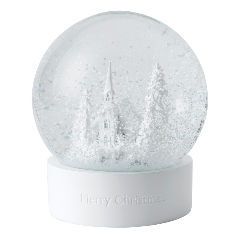 White Snow globe Christmas Decoration 2017 Wedgwood Silver Superstore