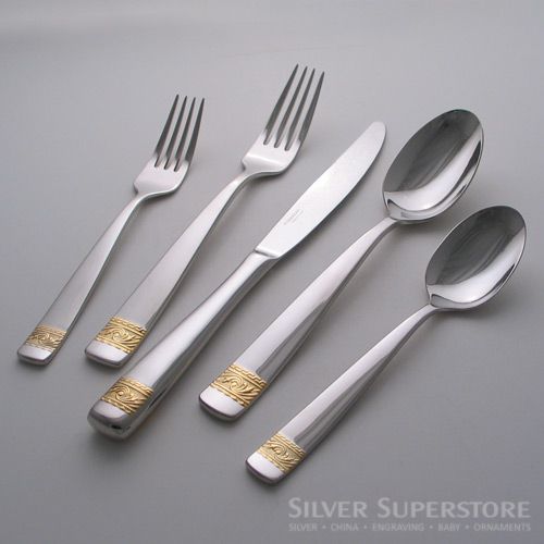 Yamazaki Crestwood Gold Stainless Steel Flatware, Silverware