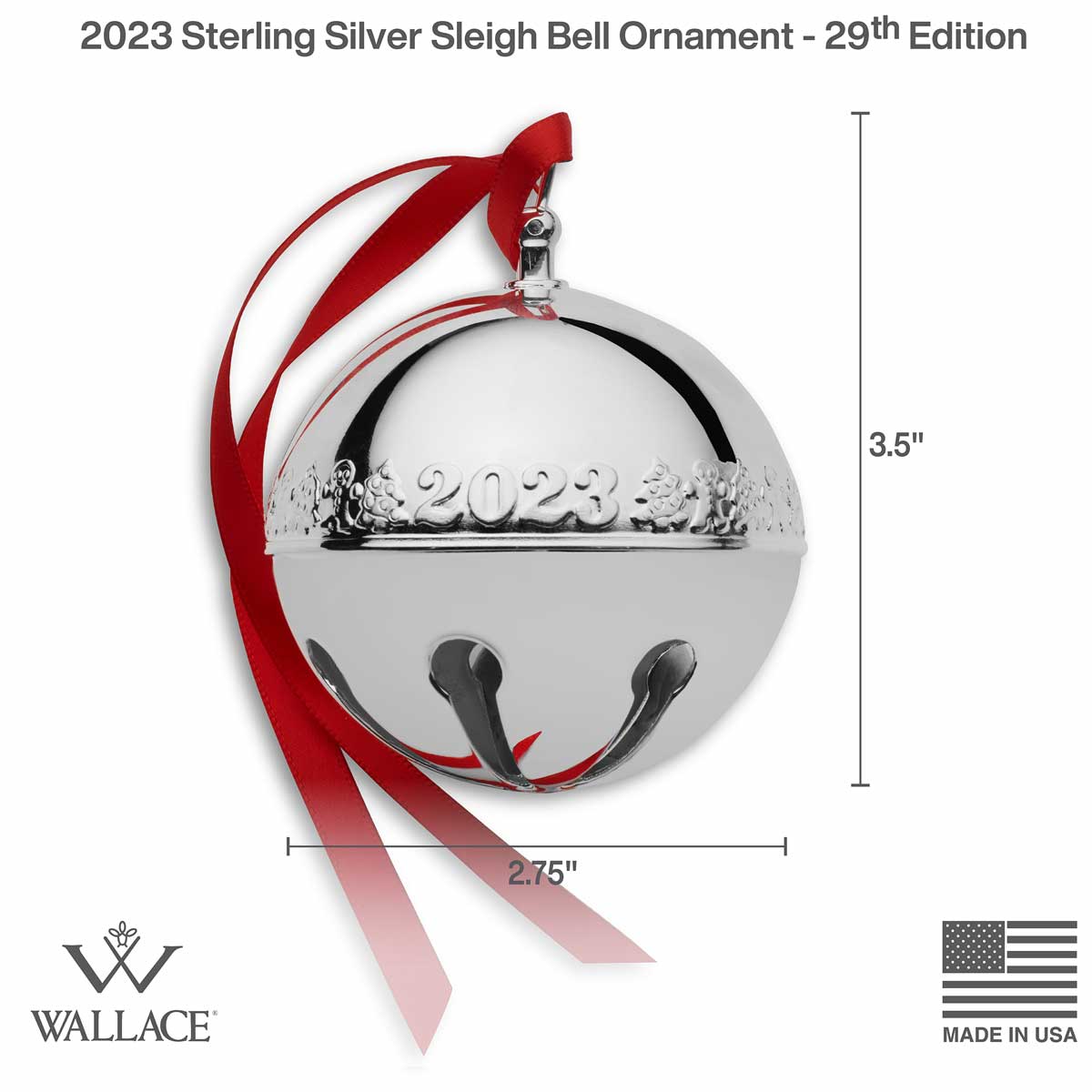 2023 Sterling Sleigh Bell Wallace Sterling Ornament