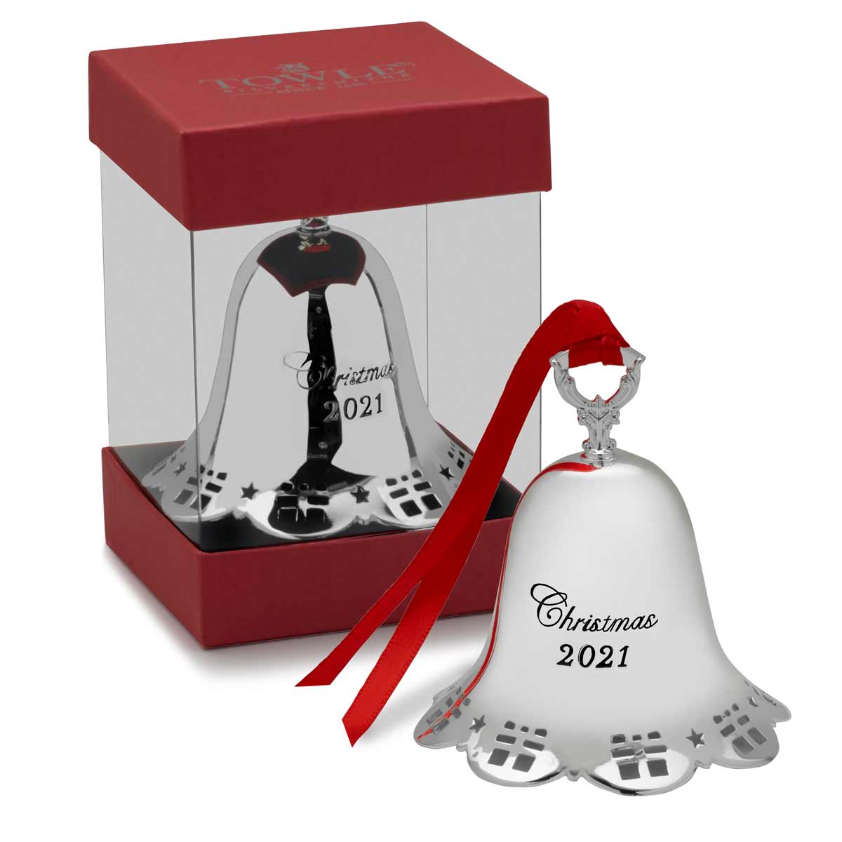 TOWLE 2014 ANNUAL PIERCED SILVER-PLATED CHRISTMAS BELL 35th NEW 5127500/7518 