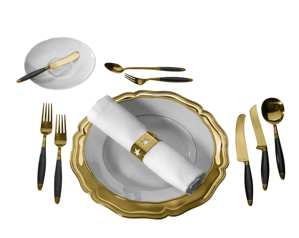 Sterling Silver Flatware layed out flat in a line