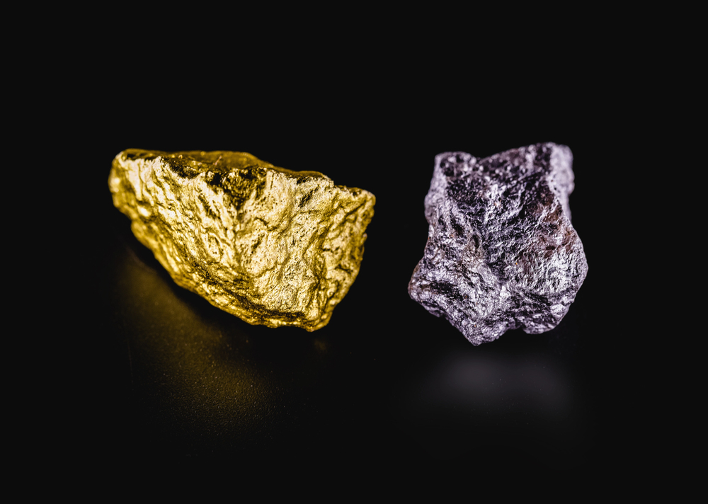 Gold and Silver Nuggets on black backdrop