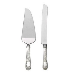 2 piece Sterling Old Maryland Engraved Wedding Cake Set