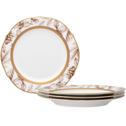 A photo of Charlotta Gold Harvest Accent, Scalloped, Plates Set of 4