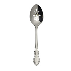 A photo of Satin Dover Pierced Serving Spoon