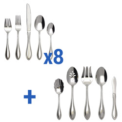 A photo of American Harmony 45pc Service for 8 + Extra Serving Fork