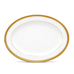A photo of Crestwood Gold Oval Platter, 14 (Medium)