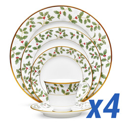 A photo of Holly & Berry Gold 20 piece Service for 4